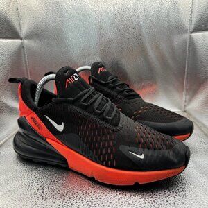 Size 7Y Nike Air Max 270 GS Kids Black Bright Crimson Athletic Shoe 943345-018